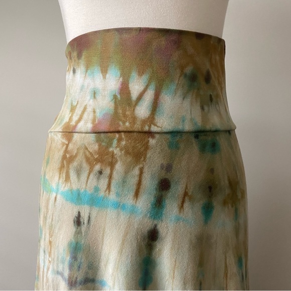 Soft Surroundings Tie Dye Ruffle Hem Supima Cotton Maxi Skirt size M - Picture 4 of 6
